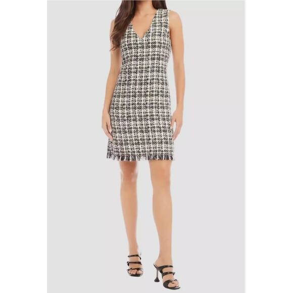 KAREN KANE NWT Black and White Tropic Sun Tweed Shift Dress // S - Picture 13 of 13